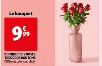 Auchan Bouquet de 7 roses très gros boutons offre