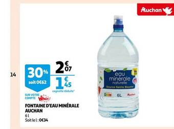 Auchan Fontaine d'eau minérale auchan offre