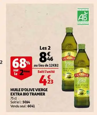 Auchan Huile d'olive vierge extra bio tramier offre