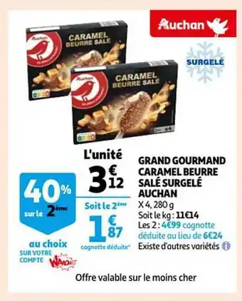Auchan Grand gourmand caramel beurre salé surgelé auchan offre
