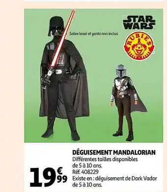 Auchan Déguisement mandalorian star wars offre