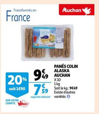 Auchan Panés colin alaska auchan offre