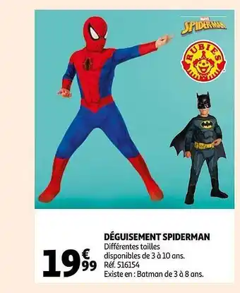 Auchan Déguisement spiderman offre