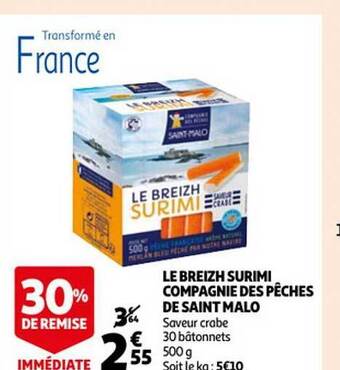 Auchan Le breizh surimi compagnie des pêches de saint malo offre