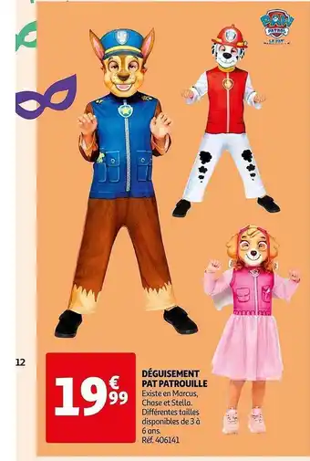 Auchan Déguisement pat patrouille offre