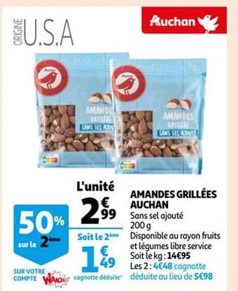 Auchan Amandes grillées auchan offre
