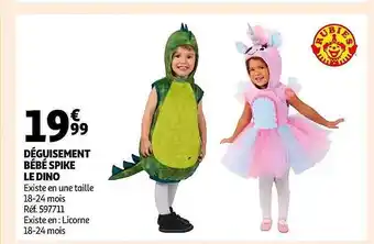 Auchan Déguisement bébé spike le dino offre