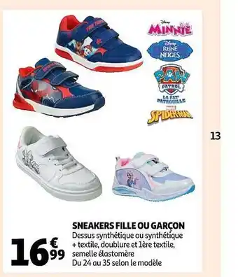 Auchan Sneakers fille ou garçon offre