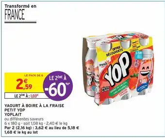 Intermarché Express Yaourt à boire à la fraise petit yop yoplait offre