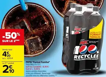 Carrefour Pepsi ''format familial'' offre