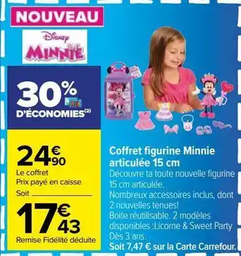 Carrefour Coffret figurine minnie articulée 15 cm offre