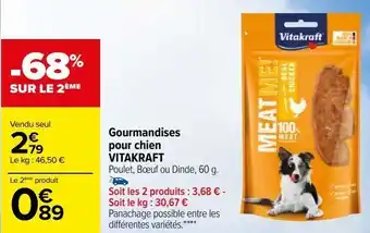 Carrefour Gourmandises pour chien vitakraft offre