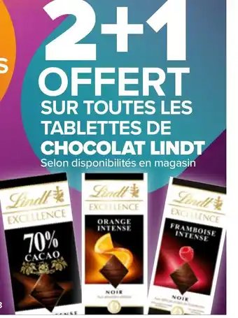 Carrefour Market Tablettes de Chocolat Lindt offre