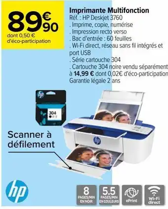 Imprimante multifonction hp deskjet 3760