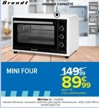 Carrefour Mini four fc420cw offre