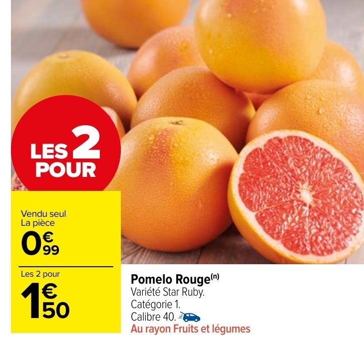 Promo Pomelo Rouge chez Carrefour Market