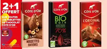Carrefour Market Les Tablettes de Chocolat Côte D'Or offre