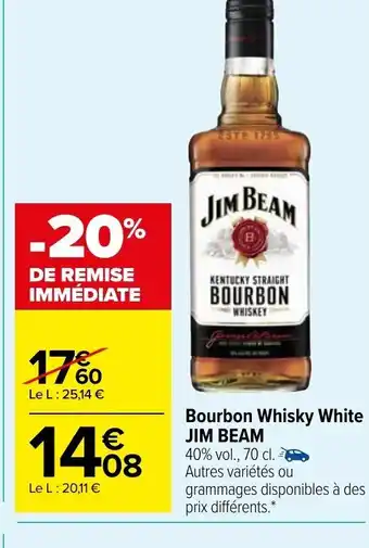 Carrefour Market Bourbon Whiskey White Jim Beam offre