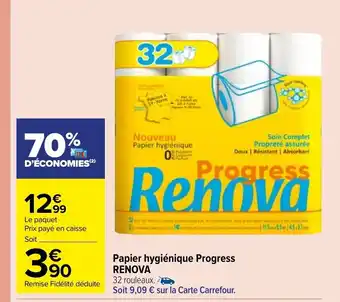 Carrefour Market Papier Hygiénique Progress Renova offre