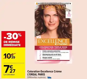 Carrefour Market Coloration Excellence Crème L'Oreal Paris offre