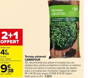 Carrefour Market Terreau Universel Carrefour offre