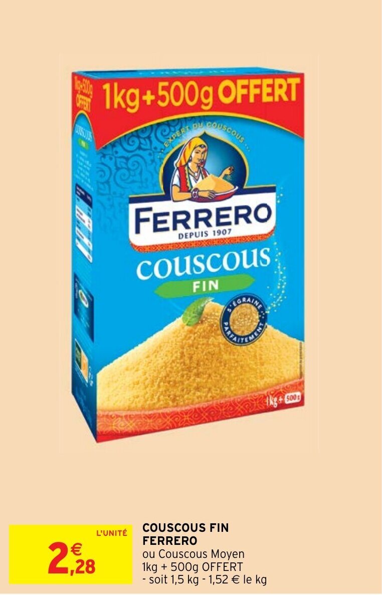 Promo Couscous Fin Ferrero chez Intermarché Express