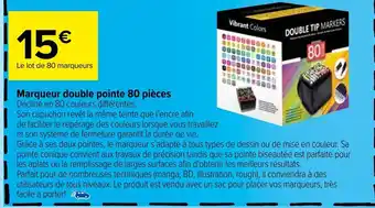 Carrefour Marqueur Double Pointe 80 Pièces offre
