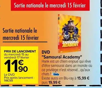 Carrefour DVD Samouraï Academy offre