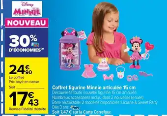 Carrefour Coffret Figurine Minnie Articulée 15 cm offre