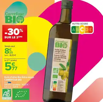 Carrefour Huile d'Olive Bio Extra Vierge Carrefour Bio offre