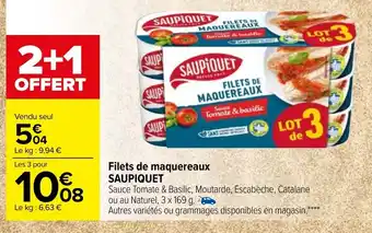 Carrefour Filets de Maquereaux Saupiquet offre