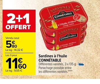 Carrefour Sardines à L'huile Connétable offre