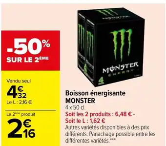 Carrefour Boisson Énergisante Monster offre