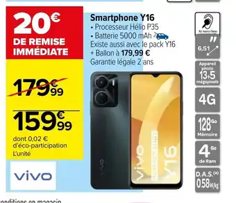 Carrefour Smartphone Y16 offre