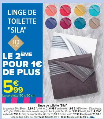 Carrefour Linge de Toilette Sila offre