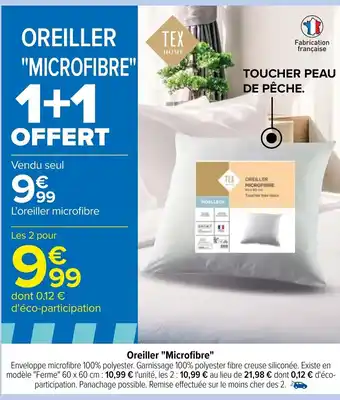 Carrefour Oreiller Microfibre offre