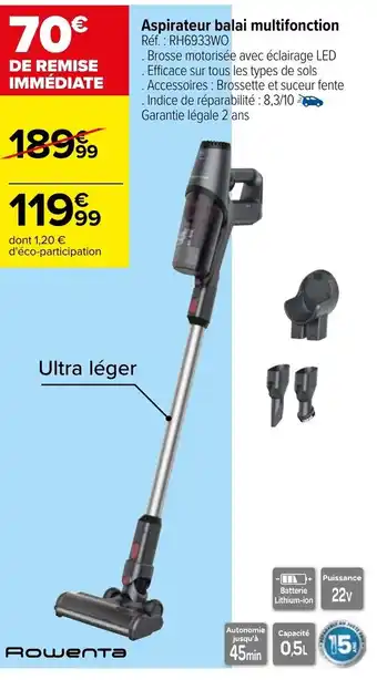 Carrefour Aspirateur Balai Multifonction offre