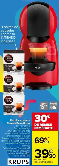 Carrefour Machine Expresso Nescafé Gusto offre