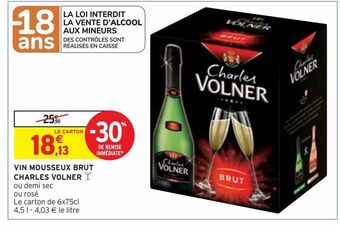 Intermarché Vin mousseux brut charles volner offre