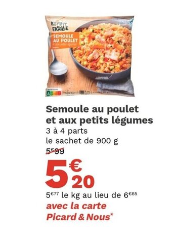 Picard Semoule au Poulet et aux Petits Légumes offre