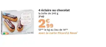 Picard 4 éclairs au Chocolat offre