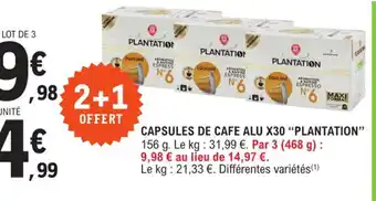Capsules de Cafe Alu x30 Plantation