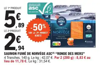 E.Leclerc Express Saumon Fumé de Norvège ASC Ronde des Mers offre