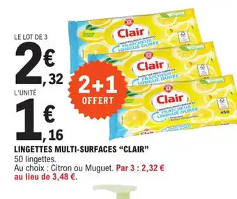 E.Leclerc Express Lingettes Multi-Surfaces Clair offre
