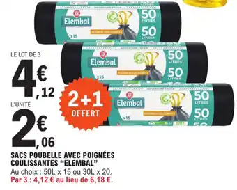 Sacs Poubelle Avec Poignées Coulissantes Elembal