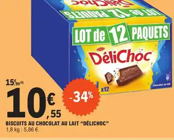 E.Leclerc Express Biscuits au Chocolat au Lait Délichoc offre