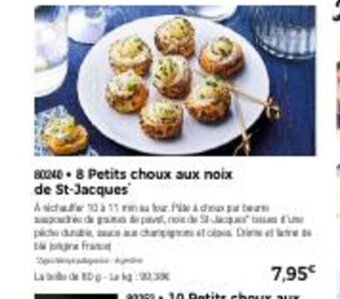 Thiriet 8 Petits Choux Aux Noix De St-Jacques offre