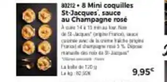 Thiriet 8 Mini Coquilles St-Jacques sauce Au Champagne Rosé offre