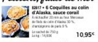 Thiriet 6 Coquilles Au Colin D'Alaska Sauce corail offre