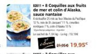 Thiriet 8 Coquilles Aux Fruits De Mer et Colin D'Alaska Sauce Nantaise offre